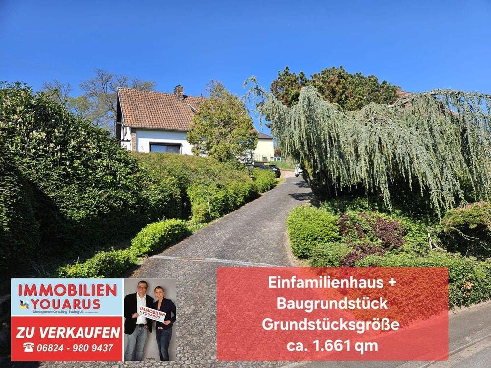 Thumbnail-Separates Baugrundstück und freistehendes Einfamilienhaus mit Balkon, Garten, 2 Garagen, Keller in Ottweiler