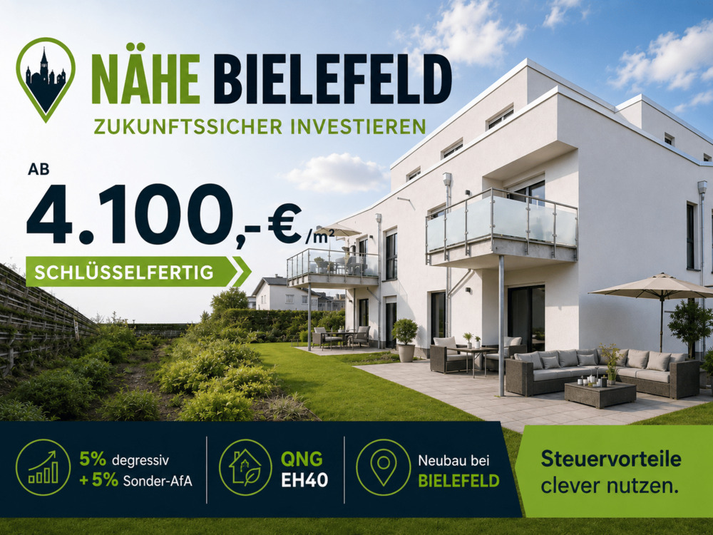 Thumbnail-Bei BIELEFELD: 6er QNG-NEUBAU. Invest mit doppelt AfA plus KfW296- Förderung.