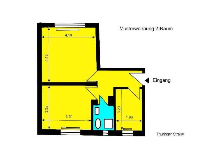 Thumbnail-Forst, 2-Raumwohnung am Freibad, Nähe Rosengarten