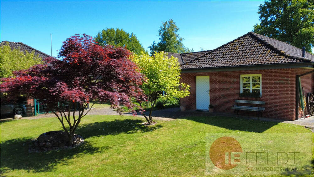 Thumbnail-Idyll am Rande Hamburgs: Ebenes Wohnhaus mit wertiger Ausstattung, Carport + Garten mit Ausblick