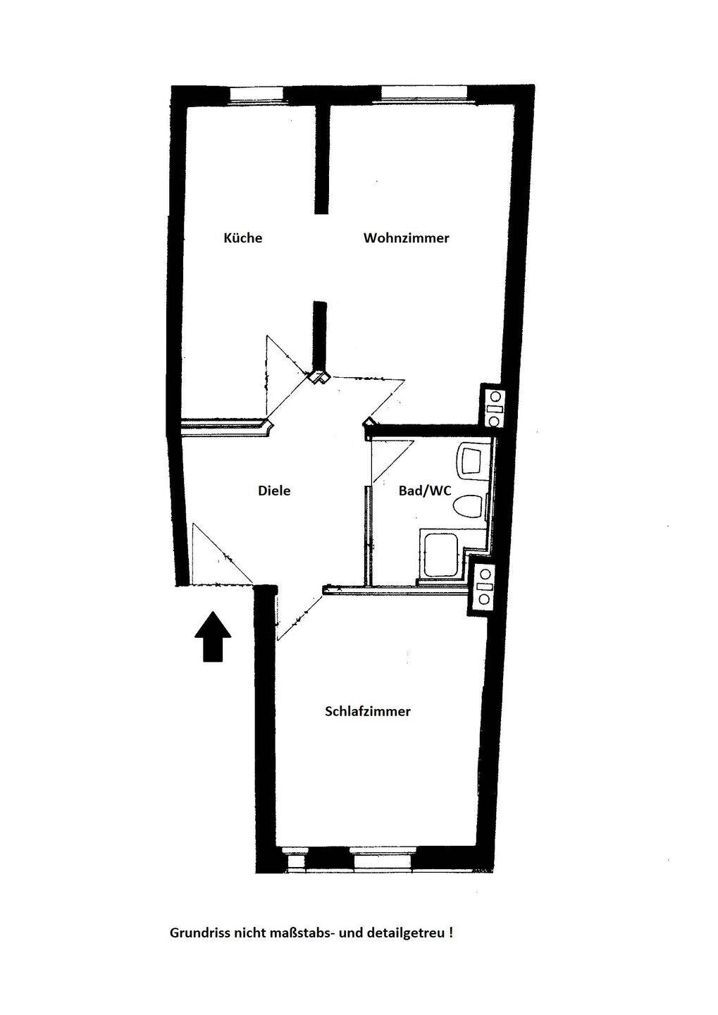 Thumbnail-2-Zimmer-Wohnung in zentraler Wohnlage von Rudolstadt; Personenaufzug im Haus !