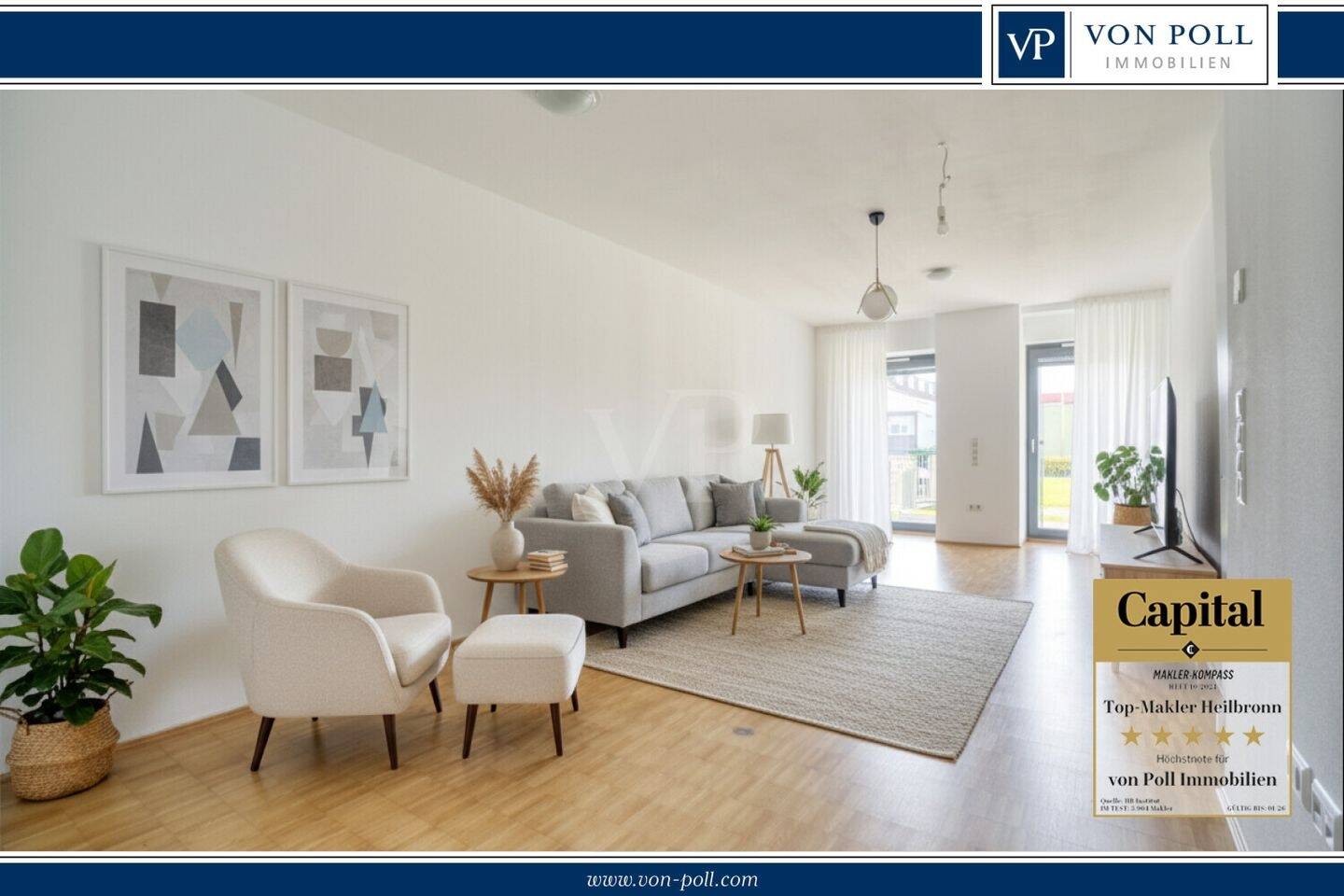 Thumbnail-Moderne 2-Zimmer-Wohnung mit überdachter Terrasse - nur wenige Meter vom Bildungscampus Heilbronn