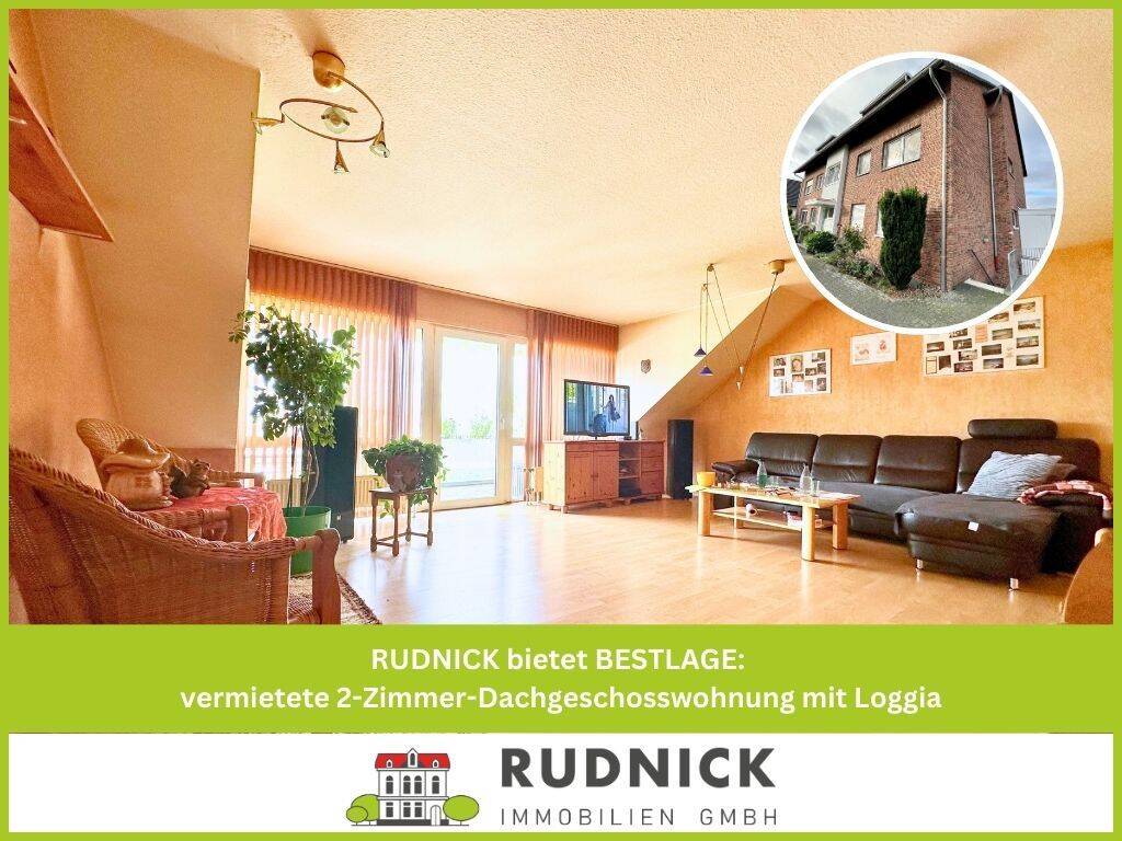 Thumbnail-RUDNICK bietet BESTLAGE: vermietete 2-Zimmer-Dachgeschosswohnung mit Loggia