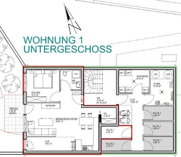 Thumbnail-Energieeffiziente 2-Zimmer-Untergeschosswohnung mit Terrasse