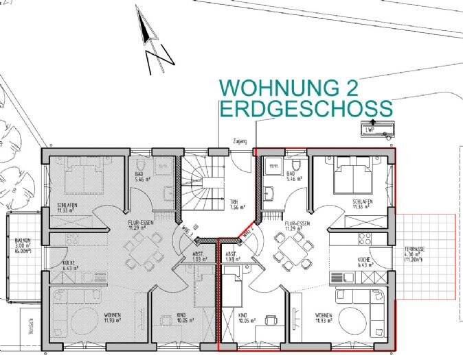Thumbnail-Energieeffiziente 3-Zimmer-Erdgeschosswohnung mit Terrasse