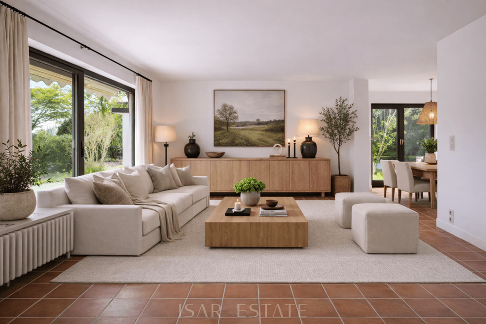 Thumbnail-Sehr gepflegte Doppelhaushälfte mit großem Garten und bequem erweiterbarer Wohnfläche in Hohenbrunn