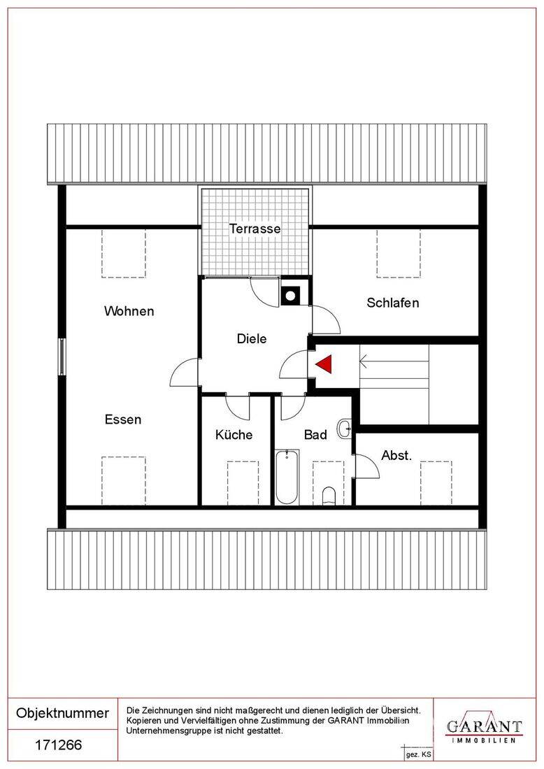 Thumbnail-* Charmante 2 Zimmer-Dachgeschoss-Wohnung mit Dachterrase und TG * Zentral & Ruhig *
