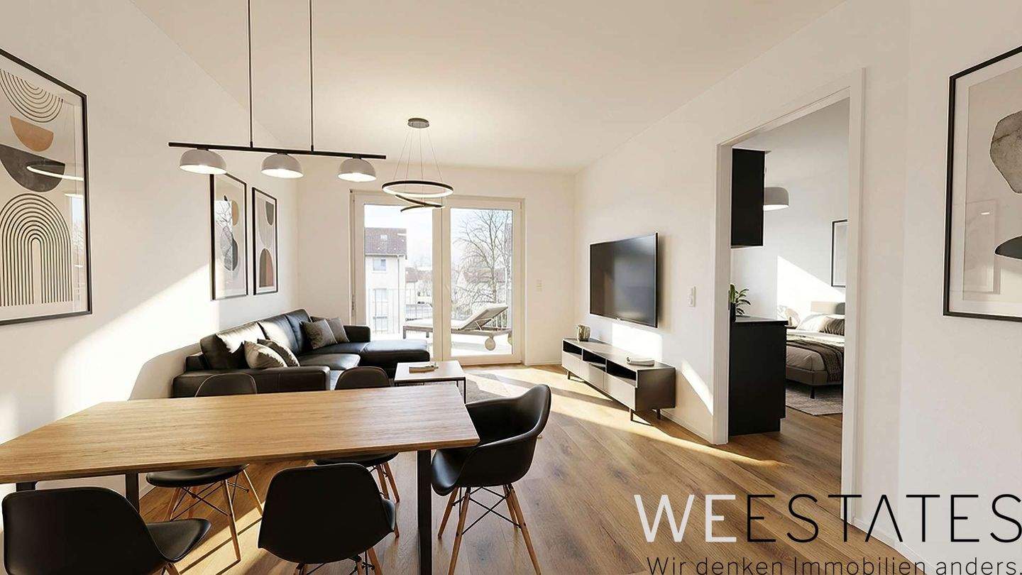 Thumbnail-Außergewöhnliche 2-Zimmer-Neubauwohnung mit Balkon und Tageslichtbad