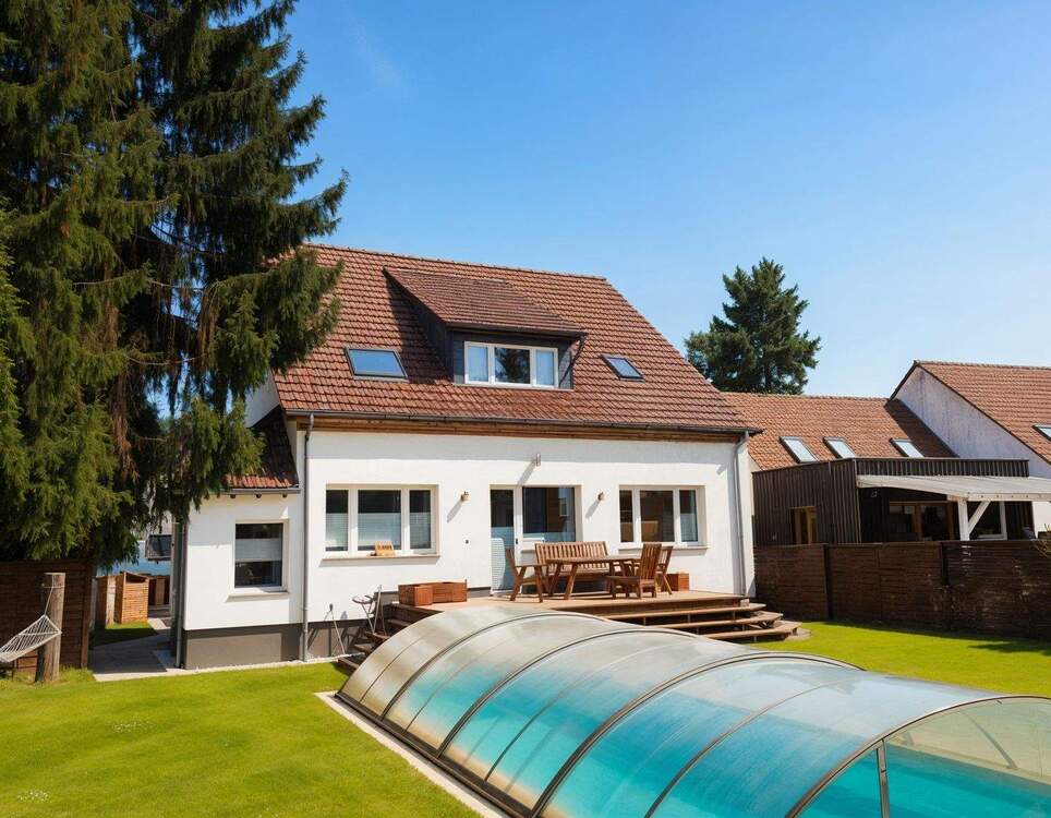 Thumbnail-Viel Platz. Viel Flexibilität. Viel Potenzial. Saniertes Zweifamilienhaus mit großem Garten und Pool