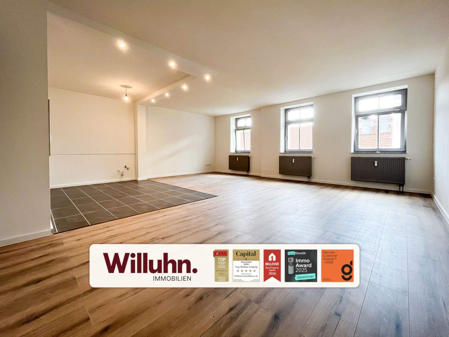 Thumbnail-Leipzig-Plagwitz: große 2-Zimmer Wohnung mit Ost-Balkon und Tageslichtbad I Energieeffizienzklasse B