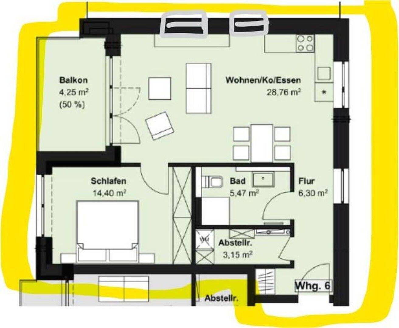 Thumbnail-Zentrumsnahe Wohnung mit Süd-West-Ausrichtung im 1. OG