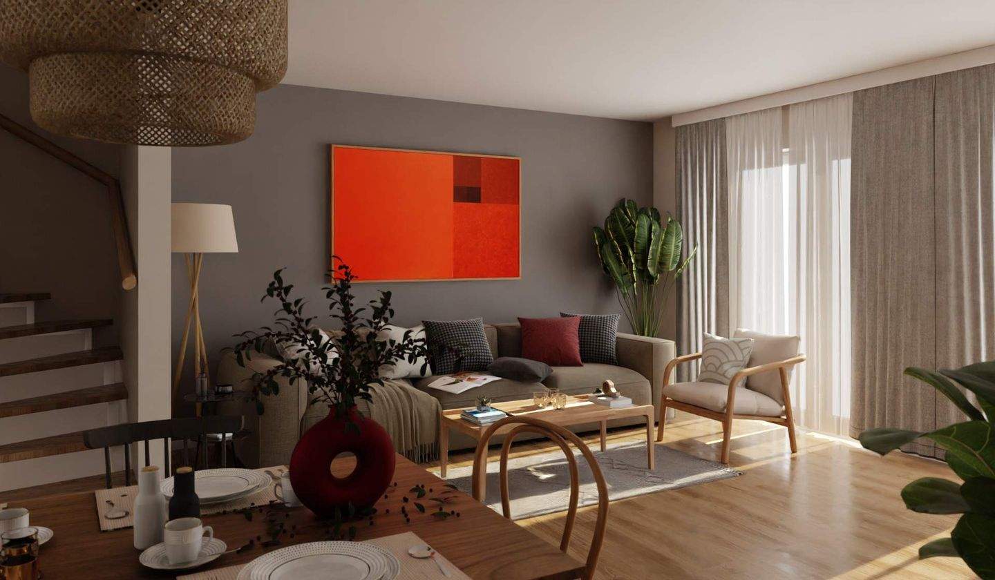 Thumbnail-Doppelhaushälfte am Feldrand mit freiem Blick, Südterrasse und großem Keller