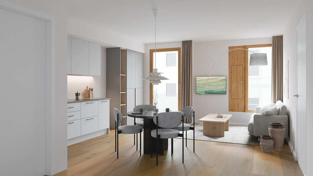 Thumbnail-Kühloption, lichtdurchflutet, ganz oben bis zu 4,5 m hohen Decken, Lifthaltestelle in der Wohnung!