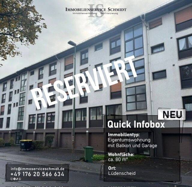 Thumbnail-RESERVIERT! Gepflegte Eigentumswohnung mit Balkon und Garage in zentraler Lage der Stadt Lüdenscheid
