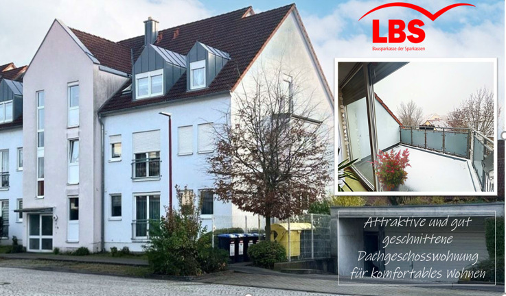 Thumbnail-Gemütliche Dachgeschosswohnung in Niederwerrn Moderne Wohnung mit Balkon und Tageslichtbad