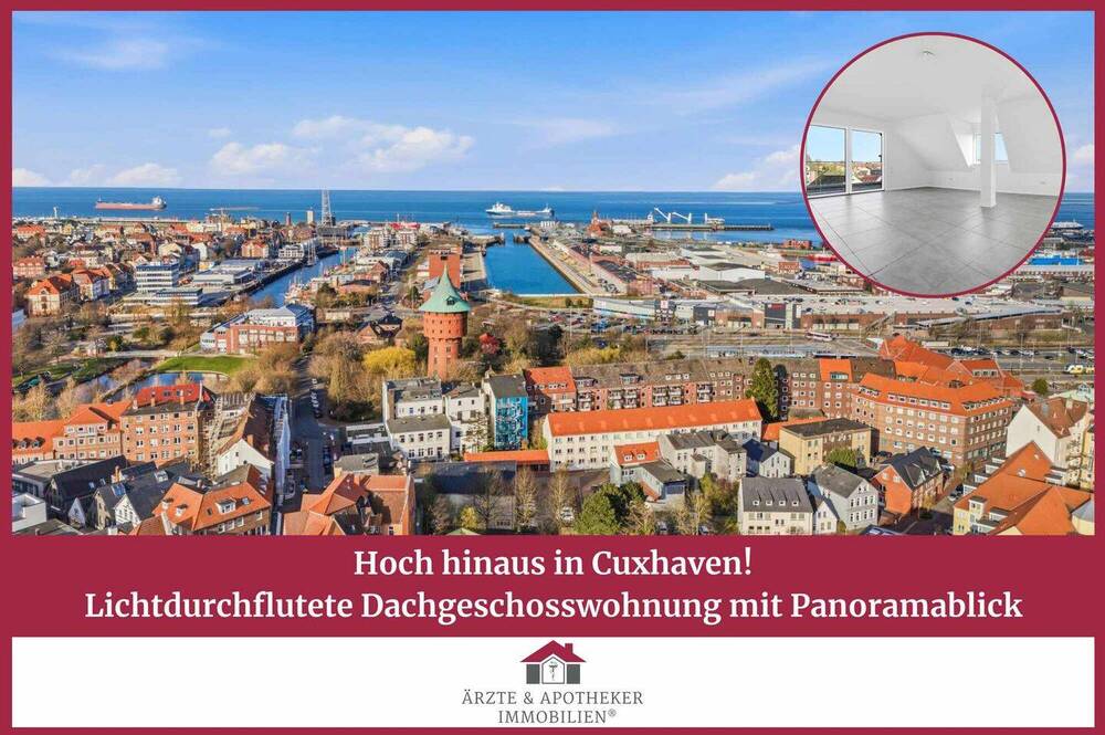 Thumbnail-Hoch hinaus in Cuxhaven - Lichtdurchflutete Dachgeschosswohnung mit Panoramablick, Garage inklusive