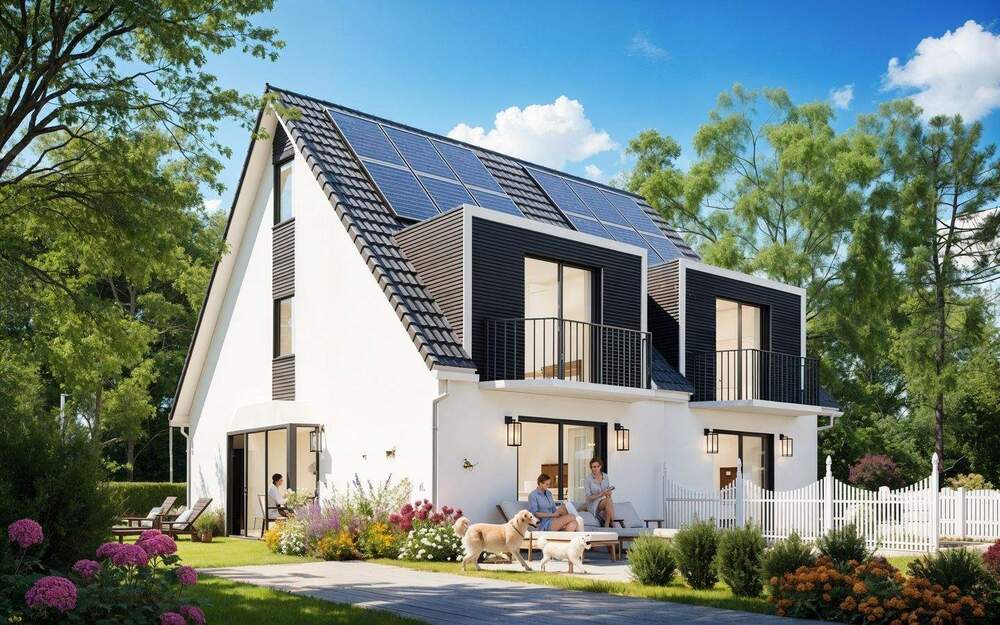 Thumbnail-Familienfreundlich wohnen im Grünen - moderne Neubau-DHH, Süd-West-Lage und A+ Effizienz