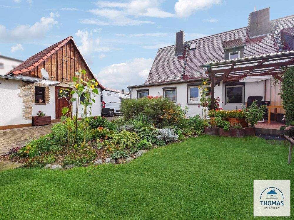 Thumbnail-+DD: Romantische 5-R-DHH im Landhausstil + Nebenhaus zu vermieten! Garage + Garten mit Pool & Sauna+