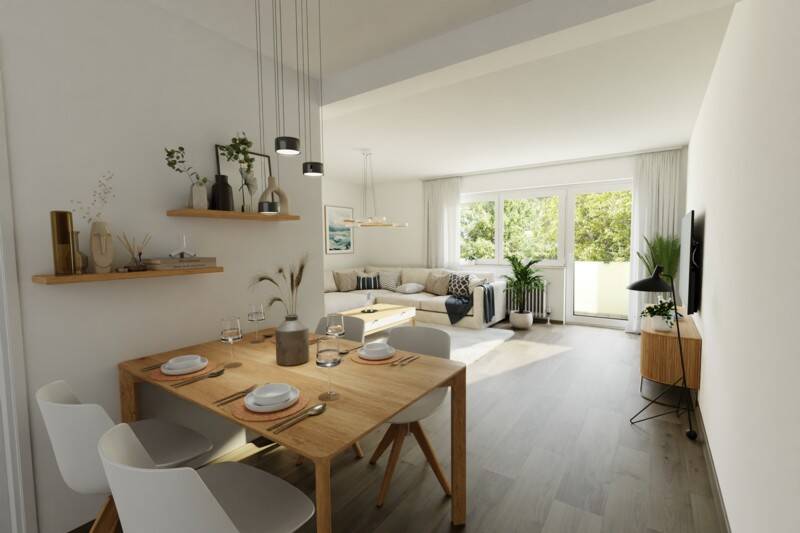 Thumbnail-Lichtdurchflutete 3-Zimmerwohnung mit 2 Balkonen auf großzügigem Grundstück in Hochzoll-Süd