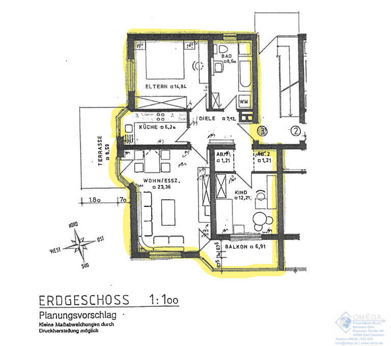 Thumbnail-3 Zi-Erdgeschoss mit Terrasse und Balkon