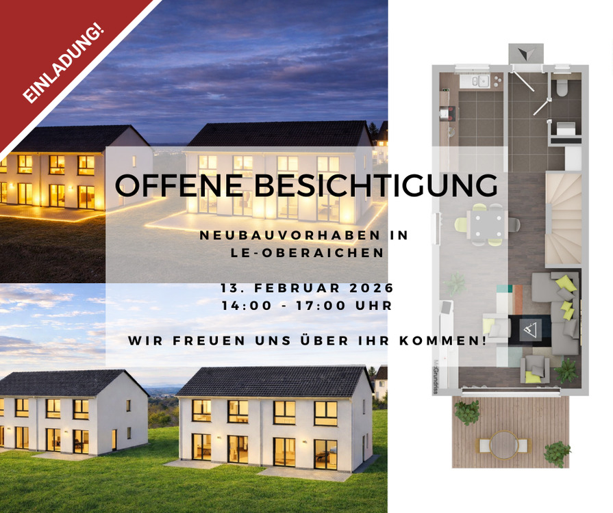 Thumbnail-Platz für Familie und Zukunft: Neubau-Doppelhaushälfte mit 136 m², PV & KfW-Förderung, LE-Oberaichen