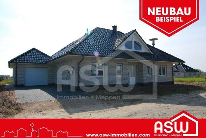 Thumbnail-Musterhaus! Exklusiver Neubau-Bungalow mit massiver Garage und hochwertiger Ausstattung in Lathen gelegen