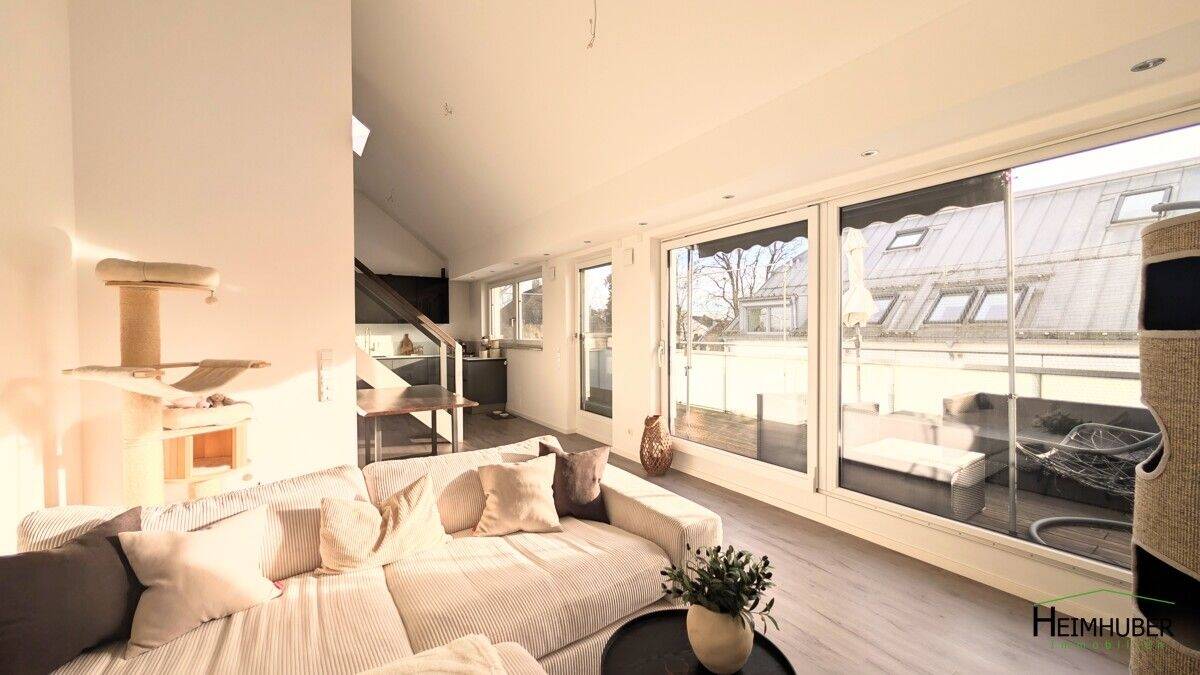 Thumbnail-Moderne & edle Dachgeschosswohnung mit großem SÜD-Balkon (19m²) - 5 Gehminuten vom Feldmochinger See