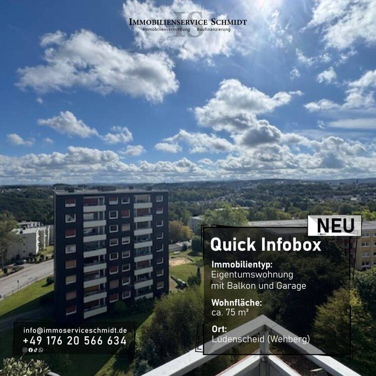 Thumbnail-Gepflegte und geräumige Eigentumswohnung mit Balkon und Garage in guter und kinderfreundlicher Lage von Lüdenscheid (Wehberg