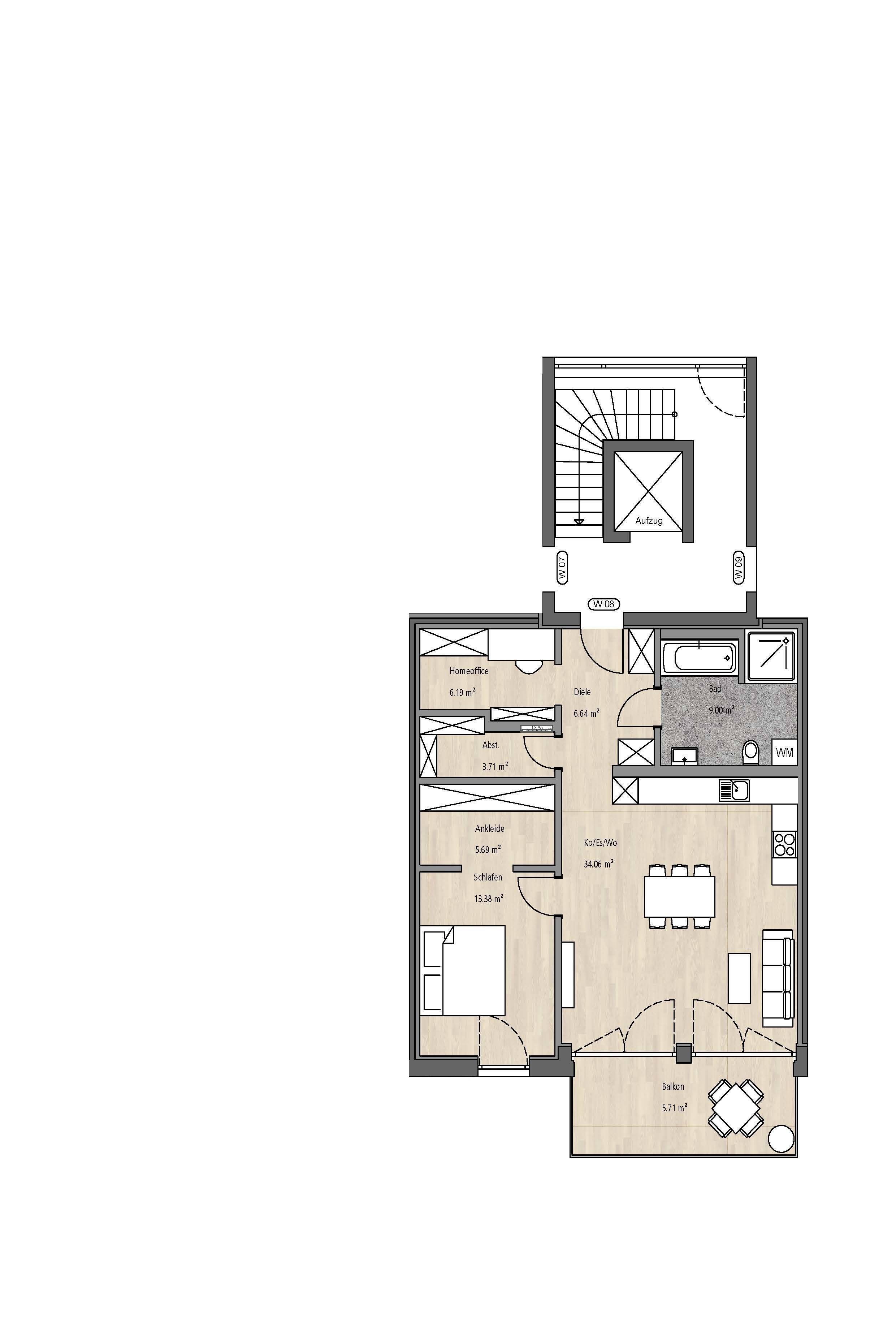 Grundriss Wohnung 8