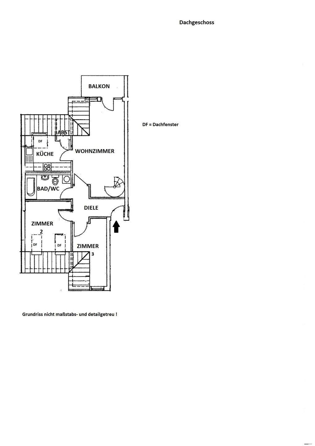 Thumbnail-Schöne 4-Zimmer-Dachgeschosswohnung über 2 Etagen mit Balkon in schöner und ruhiger Wohnlage von Rudolstadt zu vermieten
