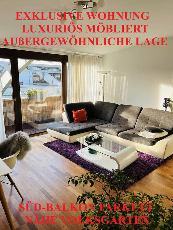 Thumbnail-EXKLUSIVE WOHNUNG LUXURIÖS MÖBLIERT IN AUßERGEWÖHNLICHER LAGE SÜD-BALKON PARKETT NÄHE VOLKSGARTEN