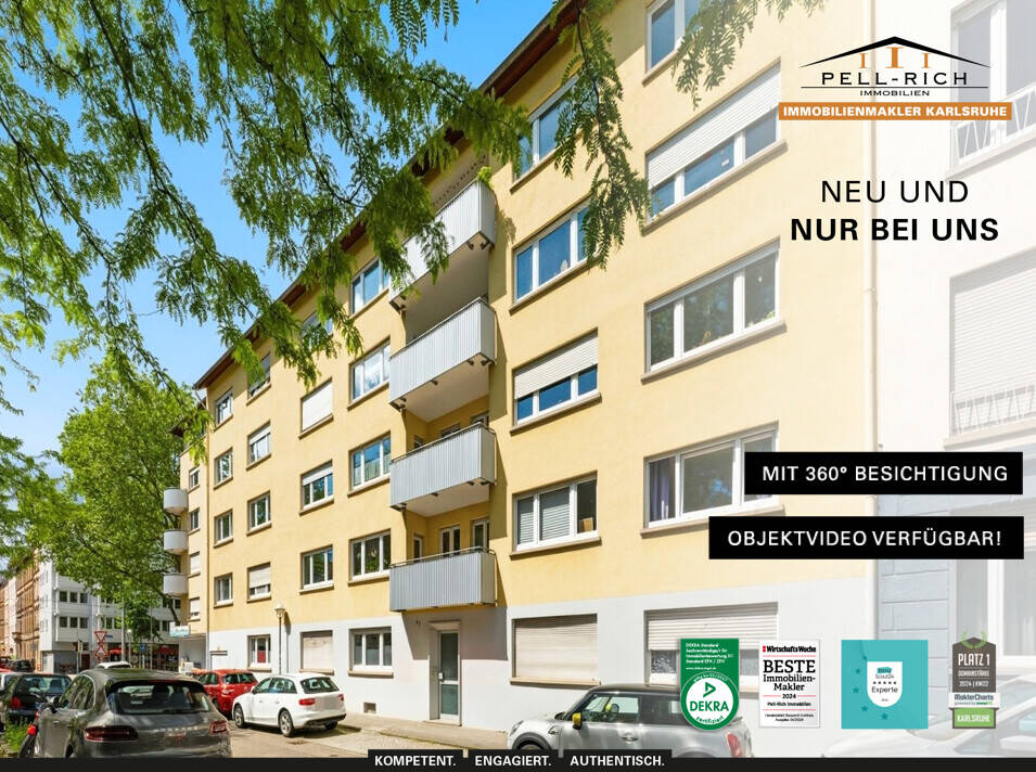 Thumbnail-STADTJUWEL: Schicke vollmöbilierte 2-Zimmerwohnung in der Karlsruhe Südstadt mit Balkon