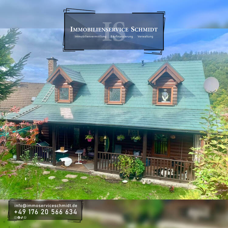 Thumbnail-Amerikanisches Blockbohlenhaus Holzhaus Freistehendes Einfamilienhaus auf einem schön angelegten Grundstück in Schalksmühle (Strücken)