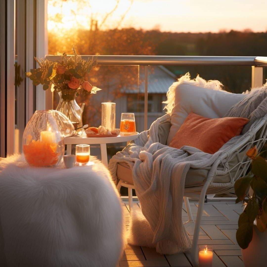Glücksort Loggia - Abendsonne im Freien