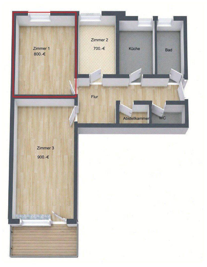 Thumbnail-WG-Zimmer in 3er-WG in 70 m² Wohnung zu vermieten