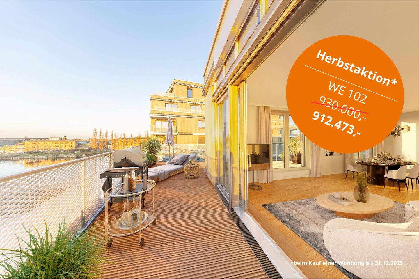 Thumbnail-*Sparen Sie 69.000€* Großzügige 2 Zimmer im Penthouse mit 2 Terrassen und Blick auf die Spree.