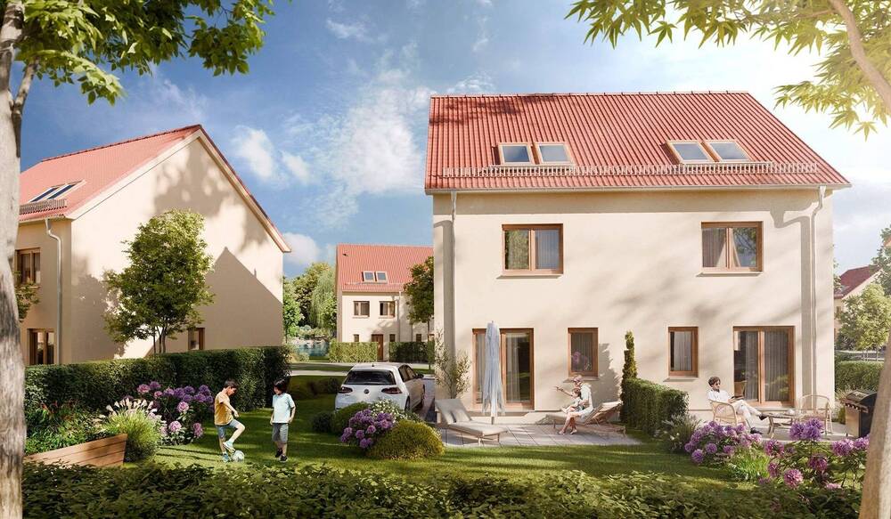 Thumbnail-Doppelhaus mit Dachgeschoss zum Selbstausbau am Störmthaler See