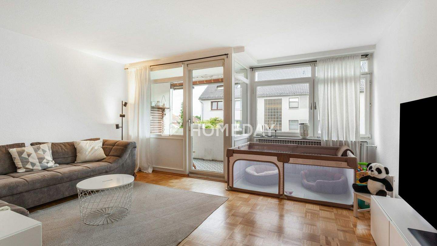Thumbnail-Erbbauzins: Helle 3-Zimmer-Wohnung mit Loggia - ca. 76 Quadratmeter in der ersten Etage