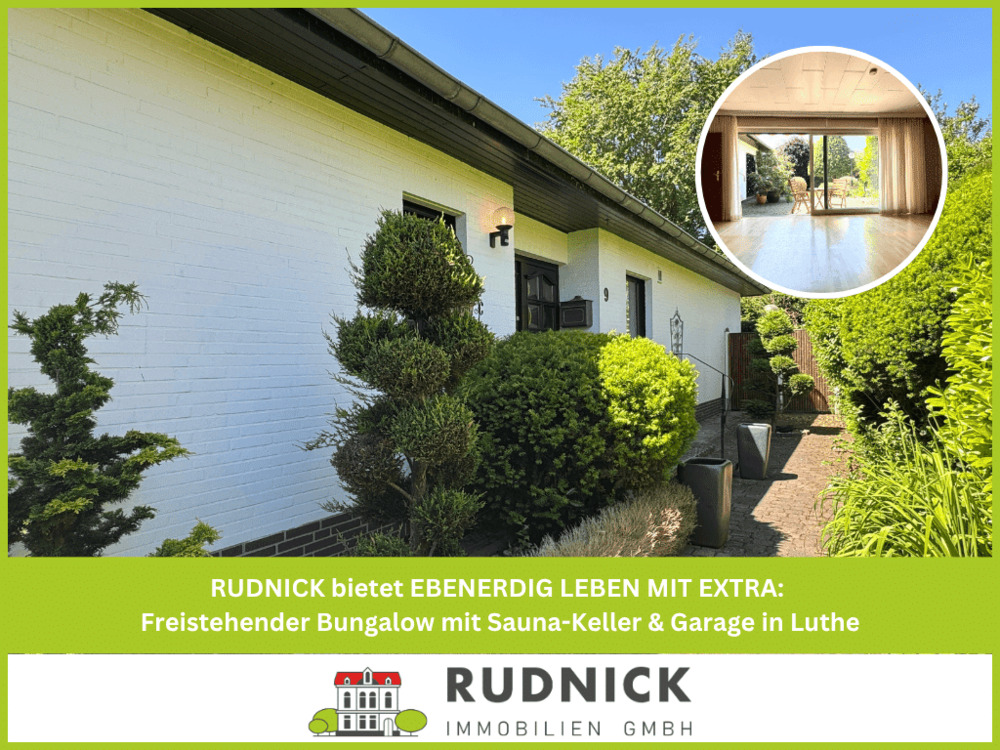 Thumbnail-RUDNICK bietet EBENERDIG LEBEN MIT EXTRA: freistehender Bungalow mit Sauna-Keller & Garage in Luthe