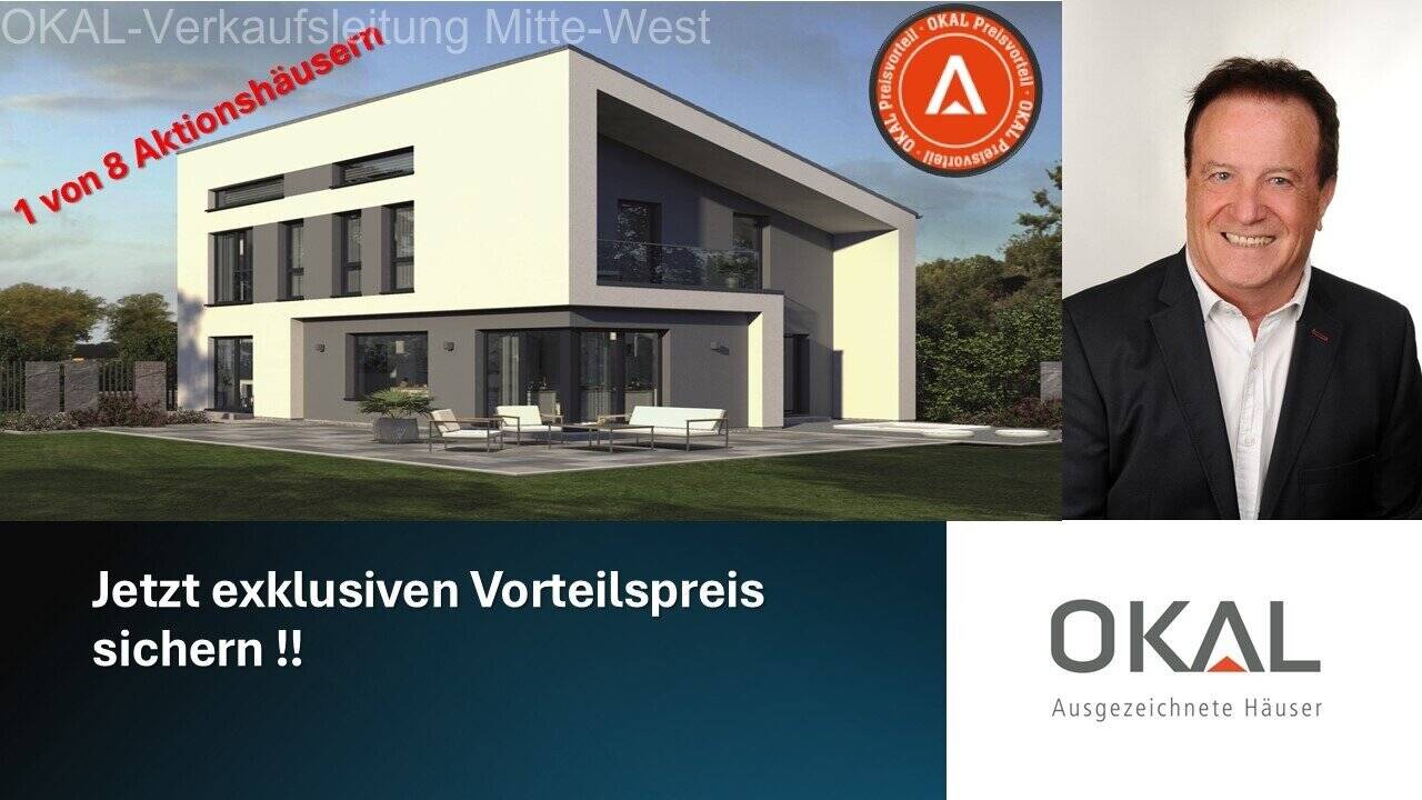 Thumbnail-AKTION !!! Bauhaus-Architektur in OKAL-Design - Malervorbereitet auf Ihrem Grundstück