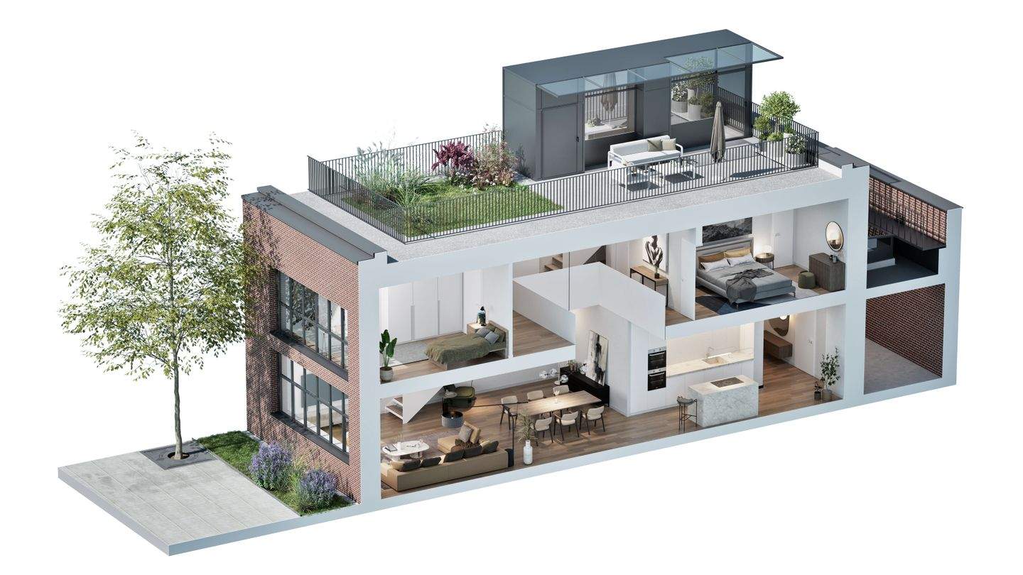 Thumbnail-Dachgartenhaus mit Galerie, Dachterrasse und privatem Dachgarten mitten in der Stadt