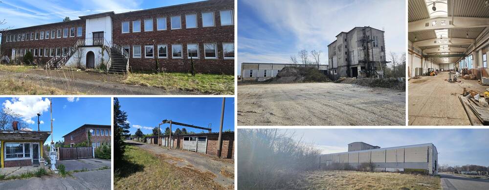 Thumbnail-Ca. 6,392 ha Großes Grundstück mit Bestandsgebäuden: Halle + Betonsilo + Garagen + teilsan. Flachbau