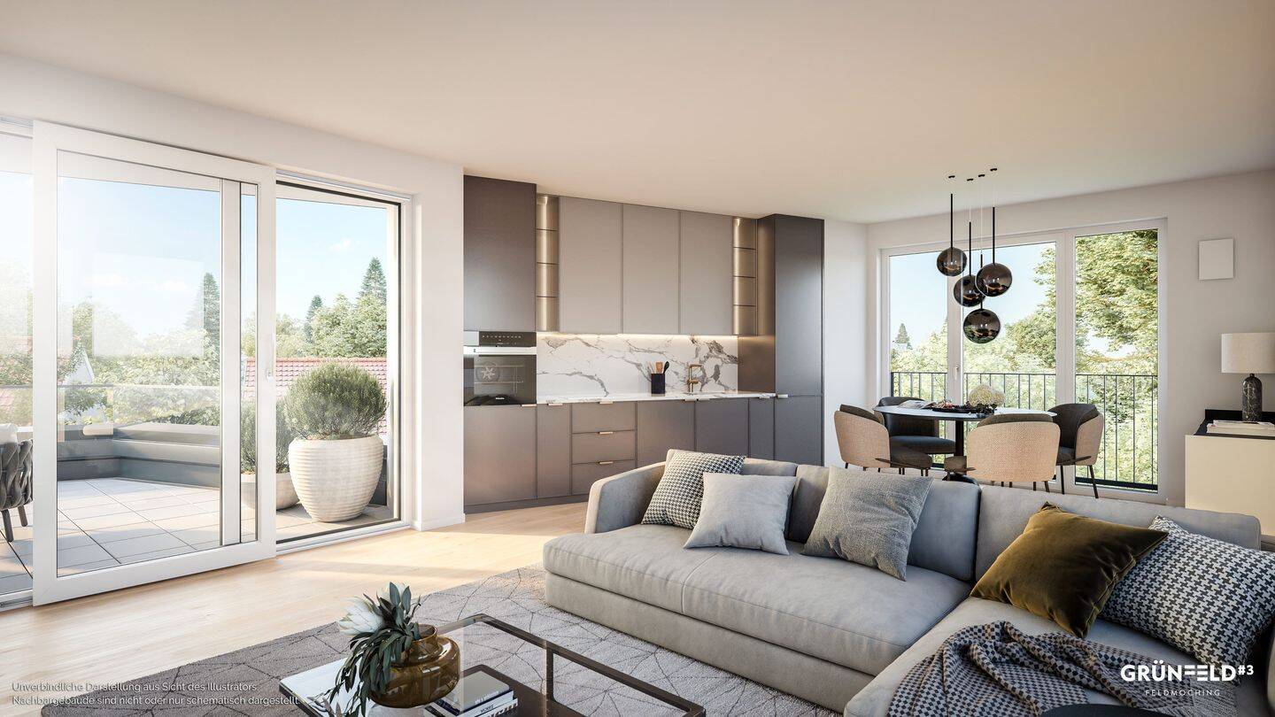 Thumbnail-3-Zi.-Whg. mit Dachterrasse in Südausrichtung, 2 Bädern, davon 1x en suite und sep. Abstellraum