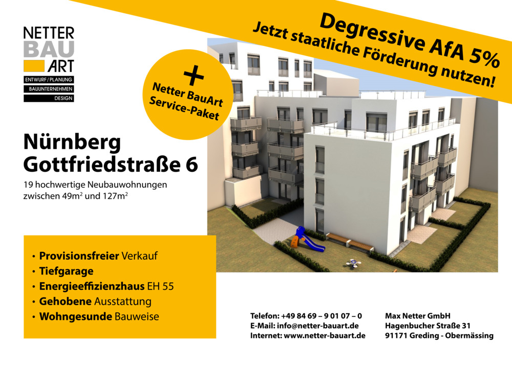 Thumbnail-19 Eigentumswohnungen 6350-6500€m² Whg. 6, Gleißhammer, St. Peter