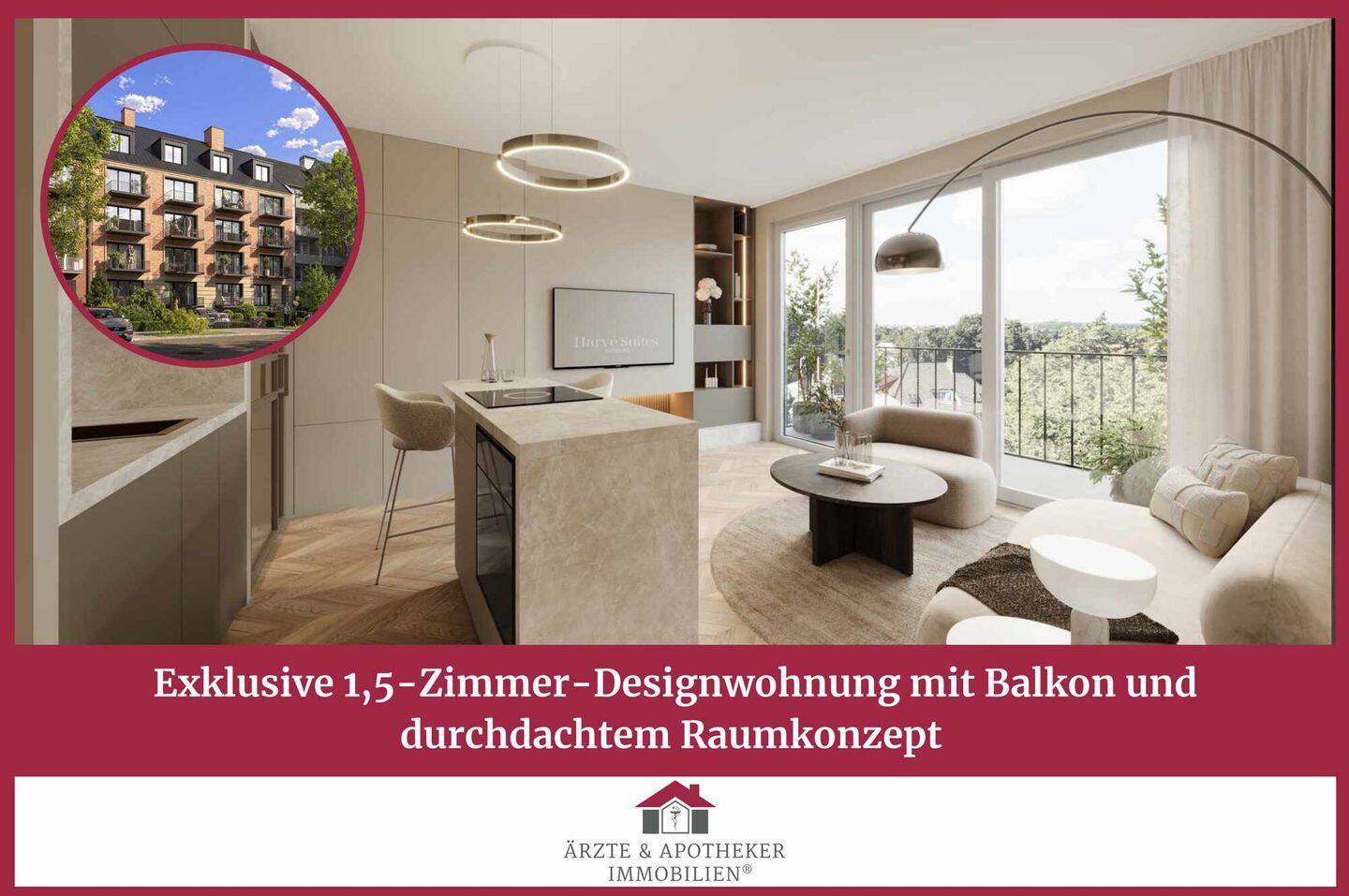Thumbnail-Exklusive 1,5-Zimmer-Designwohnung mit Balkon und durchdachtem Raumkonzept
