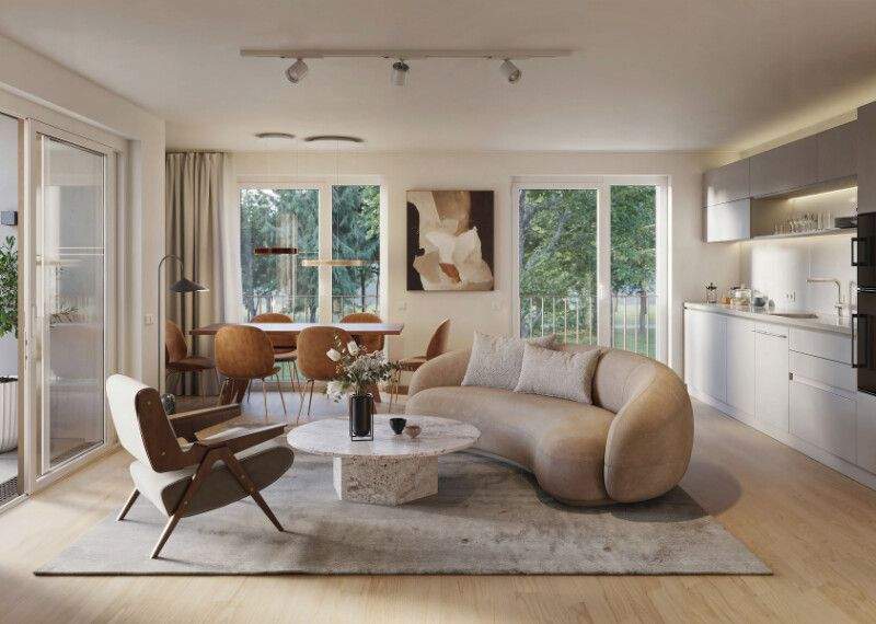 Thumbnail-Neubau-Traum mit Kurpark-Blick: Optimal geschnittene 3-Zimmer-Eckwohnung mit Loggia