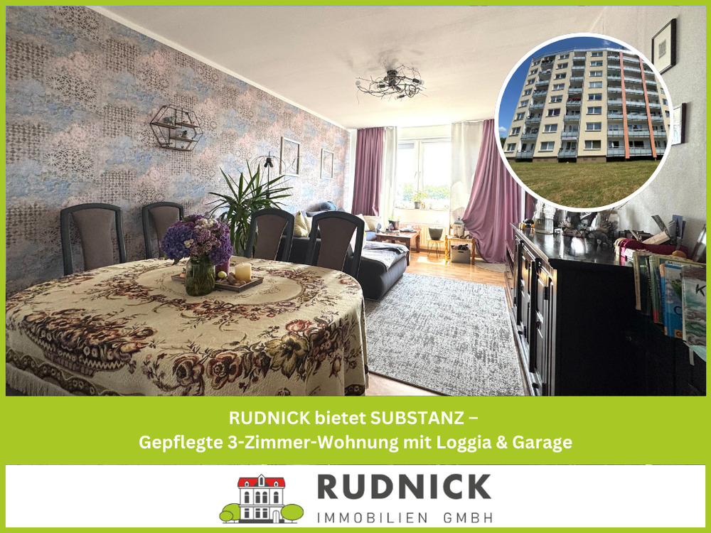 Thumbnail-RUDNICK bietet SUBSTANZ - Gepflegte 3-Zimmer-Wohnung mit Loggia & Garage