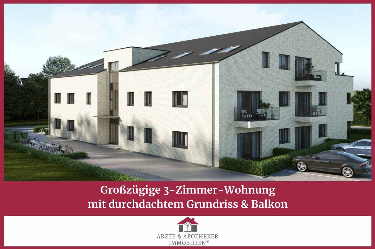 Thumbnail-Großzügige 3-Zimmer-Wohnung mit durchdachtem Grundriss & Balkon