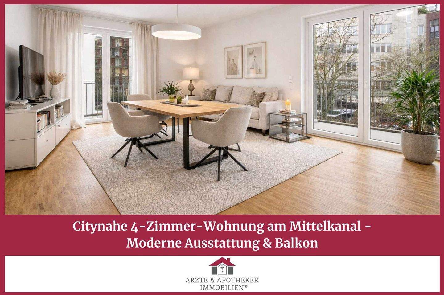 Thumbnail-Citynahe 4-Zimmer-Wohnung am Mittelkanal - Moderne Ausstattung & Balkon