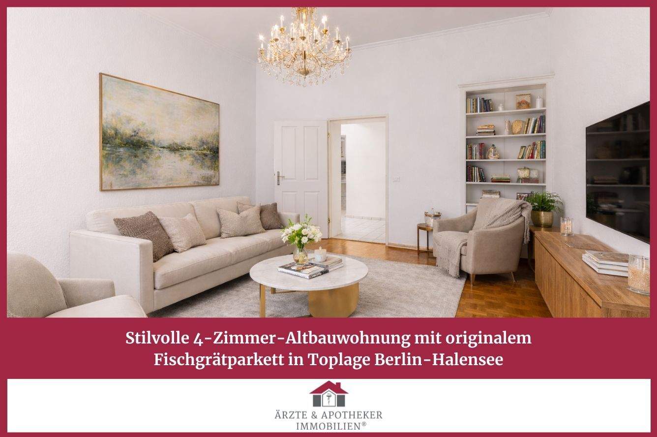 Thumbnail-Stilvolle 4-Zimmer-Altbauwohnung mit originalem Fischgrätparkett in Toplage Berlin-Halensee!